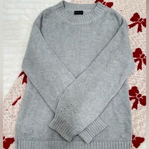 White Fox Oversized Grey Knit Sweater Size S/M